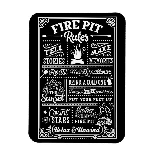 Feuerstelle Regeln - beige Magnet (Vertikal)
