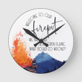 Feuerstelle Runde Wanduhr (Vorderseite)