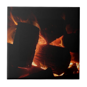 Feuerstelle Winter Brennholz Fliese