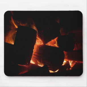 Feuerstelle Winter Brennholz Mousepad