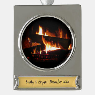 Feuerstromfotografie Banner-Ornament Silber