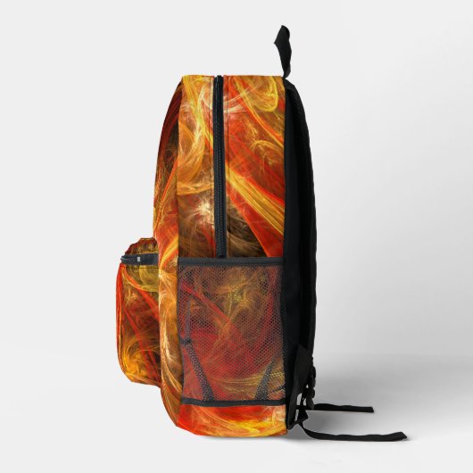 Feuersturm Abstrakte Kunst Bedruckter Rucksack (Rechts)