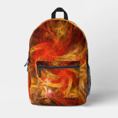 Feuersturm Abstrakte Kunst Bedruckter Rucksack (Vorderseite)