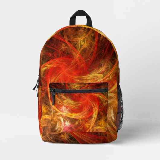Feuersturm Abstrakte Kunst Bedruckter Rucksack (Vorderseite)