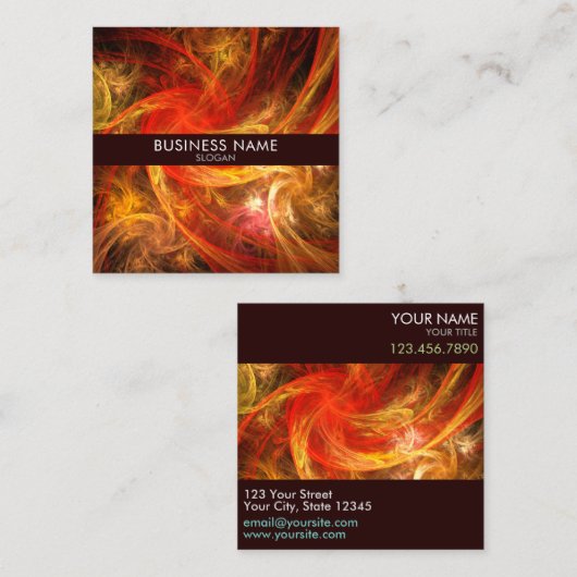 Feuersturm Abstrakte Kunst Beruflich Quadratische Visitenkarte (Vorne/Hinten)