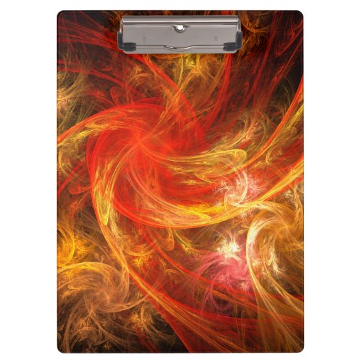 Feuersturm Abstrakte Kunst Klemmbrett (Vorderseite)