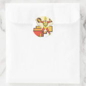 Feuersturm in seinem Element Runder Aufkleber (Tasche)