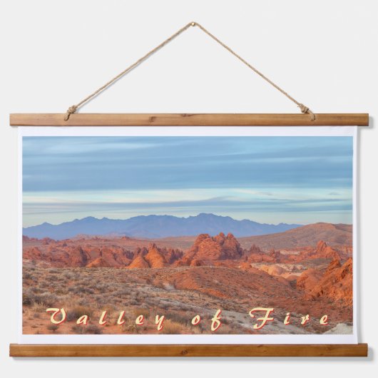 Feuertal in der Dämmerung Wandteppich Mit Holzrahmen (Vorne)