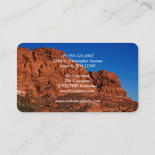 Feuertal Visitenkarte (Rückseite)