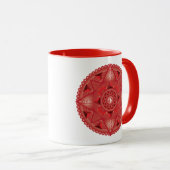 Feuertetrahedron Red Mandala Zwei Tone Tasse (VorderseiteRechts)