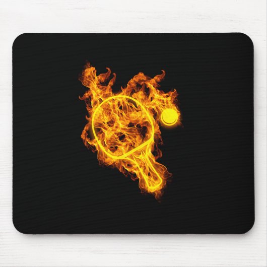 Feuertische Tennis Flammen Bat Paddel Tischtennis Mousepad (Vorne)
