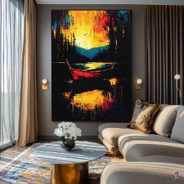 Feuertreiben - Abstraktes Expressionistisches Boot Poster