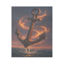 Feuerverankertes Rustikales Ankersymbol – Nautisch
