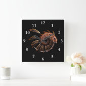 Feuervogel Quadratische Wanduhr (Zuhause)