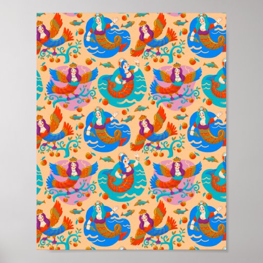 Feuervögel und Meerjungfrauen Poster (Vorne)