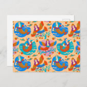 Feuervögel und Meerjungfrauen Postkarte (Vorne/Hinten)