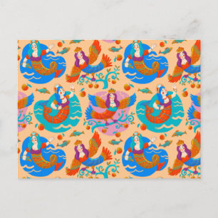 Feuervögel und Meerjungfrauen Postkarte