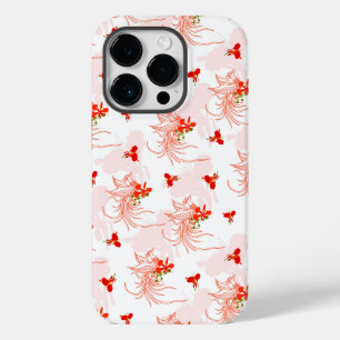 Feuervogel und Phönixblume nahtloses Muster Case-Mate iPhone 14 Pro Hülle