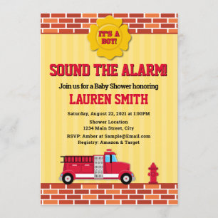 Feuerwache Kinderdusche Einladung Feuerwehrmännche