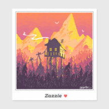 Feuerwache mit Sonnenuntergang