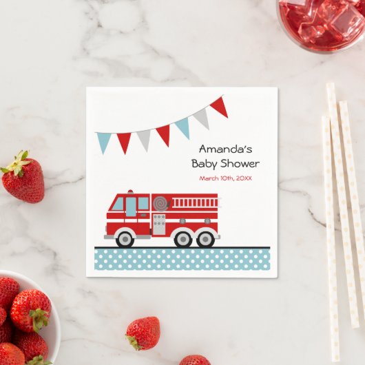 Feuerwache Polka Dot Banner Junge Dusche Serviette (Beispiel)