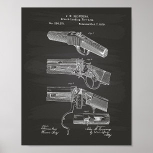 Feuerwaffen 1879 Patentkunst - Schultafel Poster