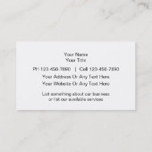 Feuerwaffen-Schießstand-Visitenkarten Visitenkarte (Rückseite)