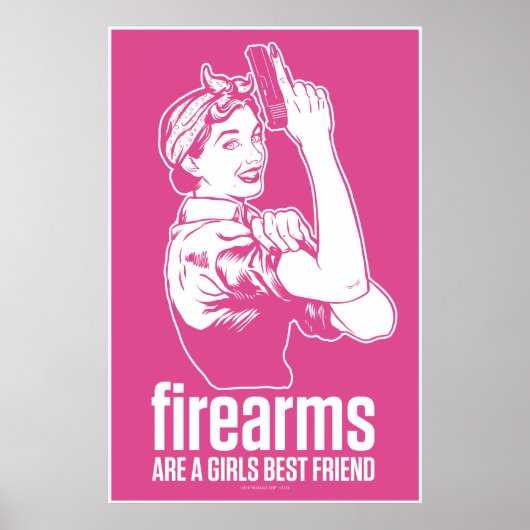 Feuerwaffen sind eine Girls Best Friend Print Poster (Vorne)