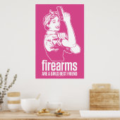 Feuerwaffen sind eine Girls Best Friend Print Poster (Küche)