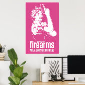 Feuerwaffen sind eine Girls Best Friend Print Poster (Heimbüro)
