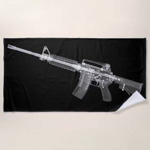 Feuerwaffen-wirklicher Röntgenstrahl Militär-AR15 Strandtuch
