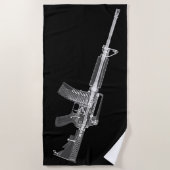 Feuerwaffen-wirklicher Röntgenstrahl Militär-AR15 Strandtuch (Vorderseite)