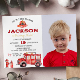 Feuerwagen Geburtstagsladen Ton der Alarm Einladung