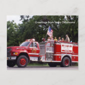 Feuerwagen, Grüße von Inola Oklahoma Postkarte (Vorderseite)