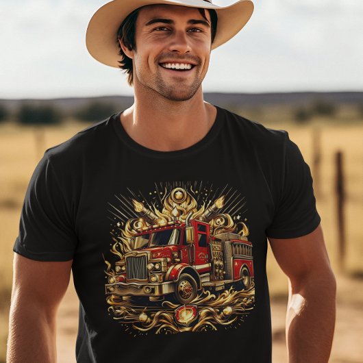 Feuerwagen in Flammen T-Shirt