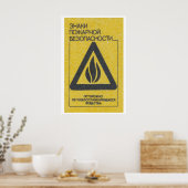 Feuerwarnsymbol Tschechoslowakei Poster (Küche)