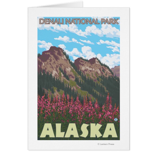 Feuerweed & Mountains - Denali Nat'l Park, (Vorne)