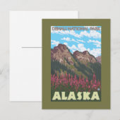 Feuerweed & Mountains - Denali Nat'l Park, Postkarte (Vorne/Hinten)