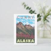 Feuerweh & Berge - Curry, Alaska Postkarte (Stehend Vorderseite)