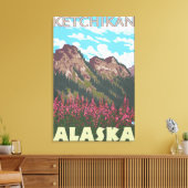 Feuerweh & Berge - Ketchikan, Alaska Leinwanddruck (Insitu (Wohnzimmer))