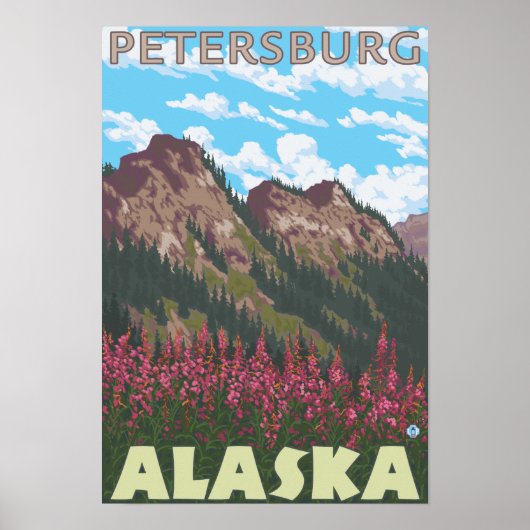 Feuerweh & Berge - Petersburg, Alaska Poster (Vorne)
