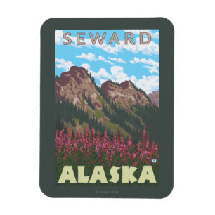 Feuerweh & Berge - Seward, Alaska Magnet