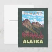 Feuerweh & Berge - Seward, Alaska Postkarte (Vorne/Hinten)