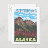 Feuerweh & Berge - Sitka, Alaska Postkarte (Vorne/Hinten)