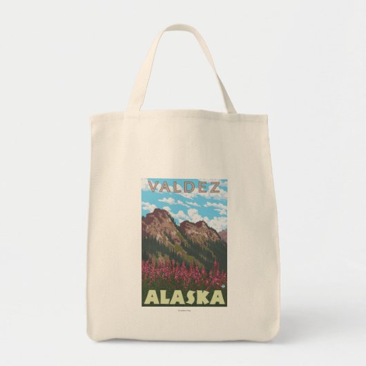 Feuerweh & Berge - Valdez, Alaska Tragetasche (Vorne)