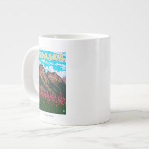 Feuerweh mit Mountains Vintage Travel Poster Jumbo-Tasse