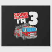 Feuerwehr 3 Jahre alter Feuerwehrmann 3. Geburtsta Geschenkpapier (Flach)