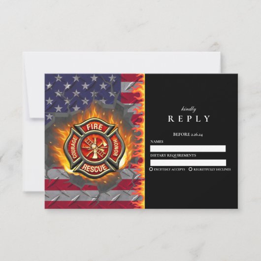 Feuerwehr-Abschlussfeier RSVP Karte (Vorderseite)