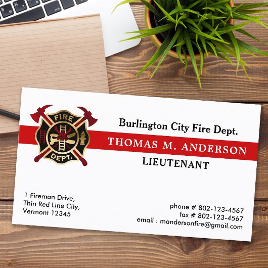 Feuerwehr-Abteilung Custom-Logo Fireman Visitenkarte