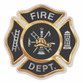 Feuerwehr Abzeichen Gold Aufkleber (Vorderseite)